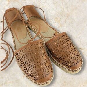 NEW Jasper & Jeera Leather Sandal Espadrille, Sz 7